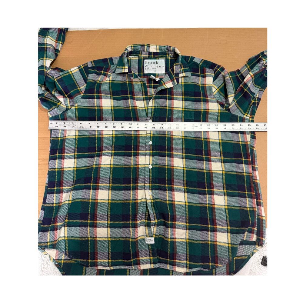 FRANK & EILEEN Shirt XL Eileen Relaxed Button Up Green Red Tartan Plaid Flannel - Picture 12 of 13